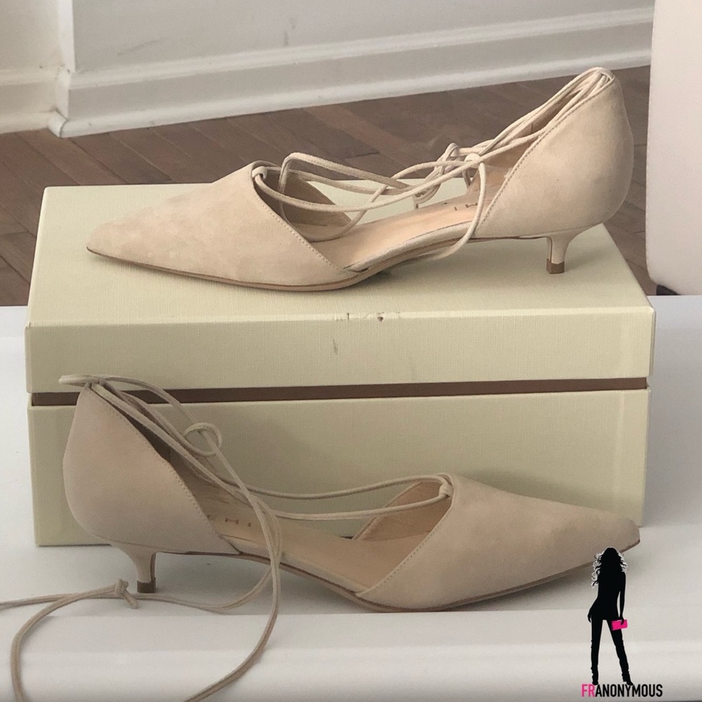 M Gemi Beige Suede Lace up Pumps - Picture 2 of 7